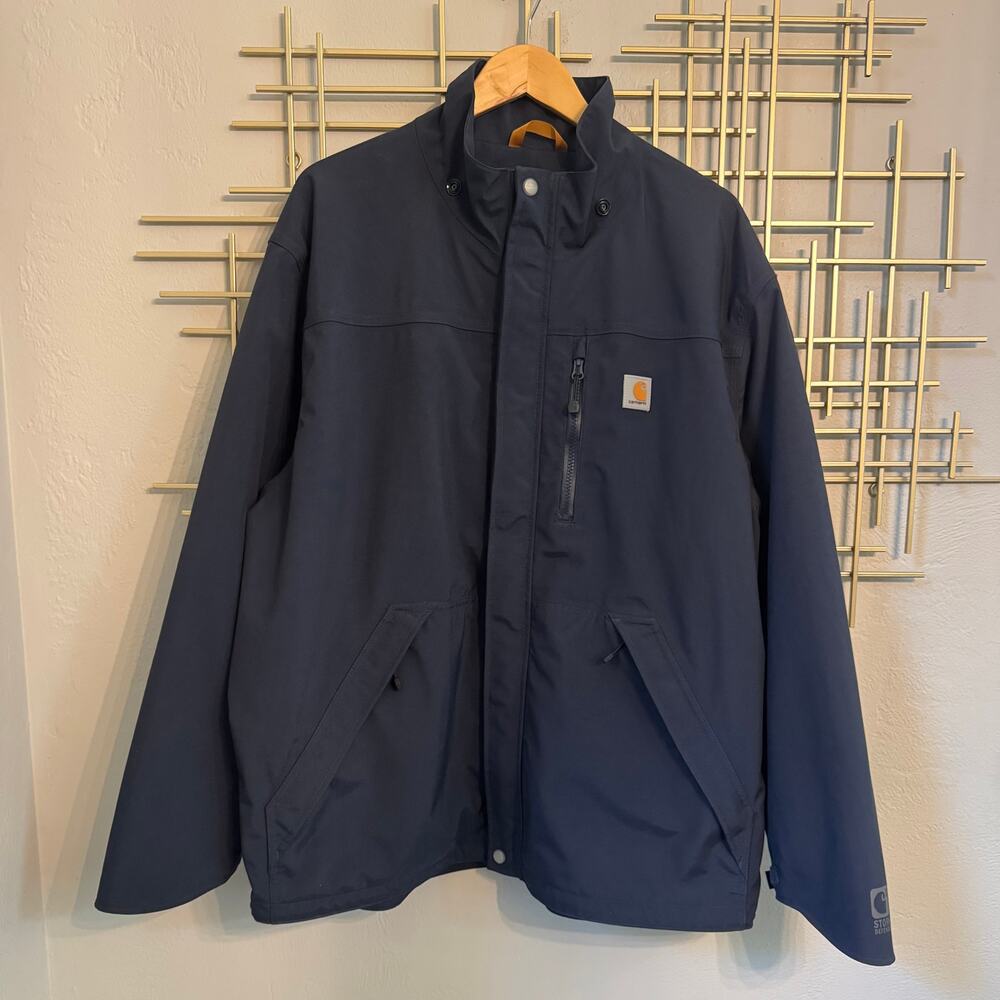Carhartt J162 Shoreline Storm Defender Men's XL Navy Waterproof Jacket